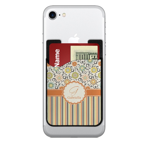 Custom Swirls, Floral & Stripes 2-in-1 Cell Phone Credit Card Holder & Screen Cleaner (Personalized)