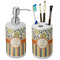 Swirls, Floral & Stripes Ceramic Bathroom Accessories Set (Personalized)