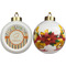 Swirls, Floral & Stripes Ceramic Christmas Ornament - Poinsettias (APPROVAL)