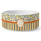 Swirls, Floral & Stripes Ceramic Dog Bowl - Medium - Front