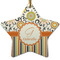 Swirls, Floral & Stripes Ceramic Flat Ornament - Star (Front)