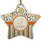 Swirls, Floral & Stripes Star Ceramic Ornament w/ Name and Initial