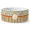 Swirls, Floral & Stripes Ceramic Dog Bowl - Large (Personalized)