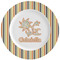 Swirls, Floral & Stripes Ceramic Plate w/Rim