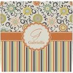Swirls, Floral & Stripes Ceramic Tile Hot Pad (Personalized)