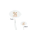 Swirls, Floral & Stripes Clear Plastic 7" Stir Stick - Oval - Front & Back