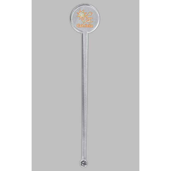 Swirls, Floral & Stripes Clear Plastic 7" Stir Stick - Round - Single Stick