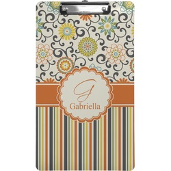 Swirls, Floral & Stripes Clipboard (Legal Size) (Personalized)