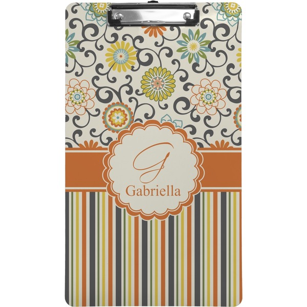 Swirls, Floral & Stripes Clipboard (Legal)