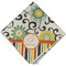 Swirls, Floral & Stripes Cloth Dinner Napkin - Single w/ Name and Initial