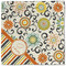 Swirls, Floral & Stripes Cloth Napkins - Personalized Lunch (Single Full Open)