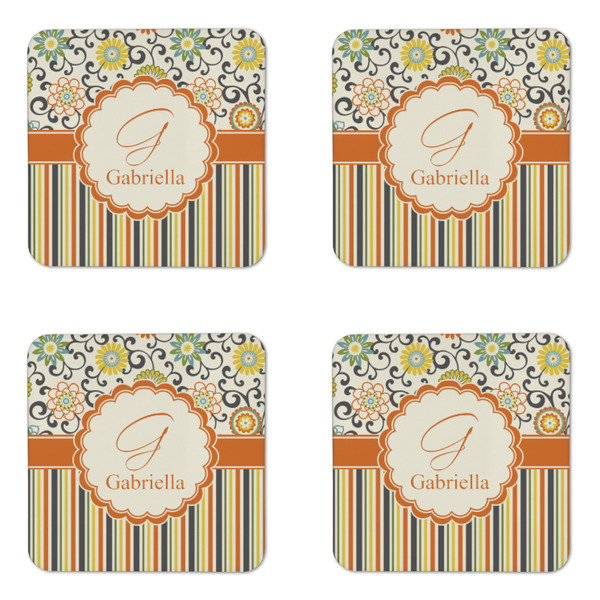 Swirls, Floral & Stripes Coaster Set - APPROVAL