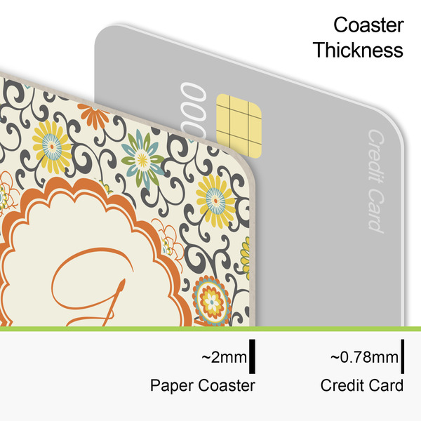 Swirls, Floral & Stripes Coaster Thickness