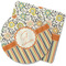 Swirls, Floral & Stripes Rubber Backed Coaster (Personalized)