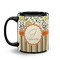 Swirls, Floral & Stripes Coffee Mug - 11 oz - Black
