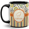 Swirls, Floral & Stripes 11 Oz Coffee Mug - Black (Personalized)