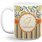 Swirls, Floral & Stripes Coffee Mug - 11 oz - Full- White