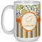Swirls, Floral & Stripes Coffee Mug - 15 oz - White Full