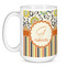 Swirls, Floral & Stripes Coffee Mug - 15 oz - White