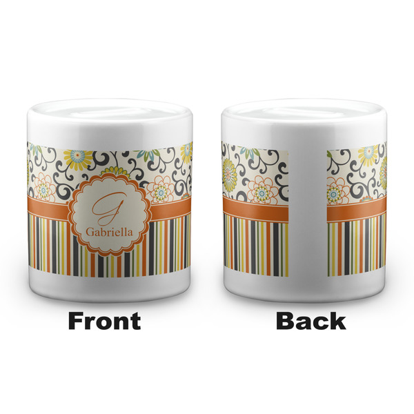 Swirls, Floral & Stripes Coin Bank - Apvl