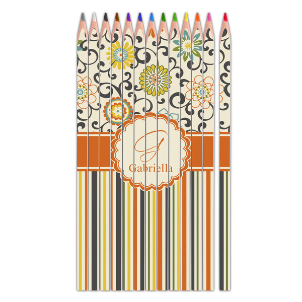 Custom Swirls, Floral & Stripes Colored Pencils (Personalized)