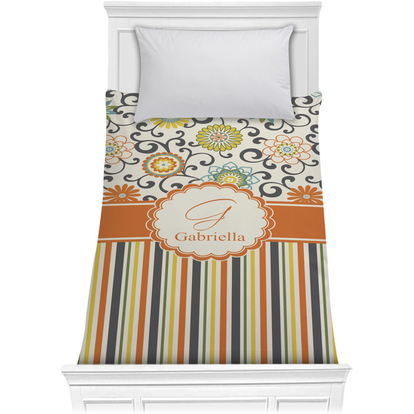 Swirls, Floral & Stripes Comforter (Twin)