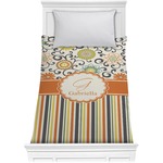 Swirls, Floral & Stripes Comforter - Twin (Personalized)