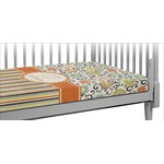 Swirls, Floral & Stripes Crib Fitted Sheet (Personalized)