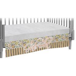 Swirls, Floral & Stripes Crib Skirt (Personalized)