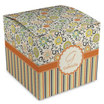 Swirls, Floral & Stripes Cube Favor Gift Boxes (Personalized)