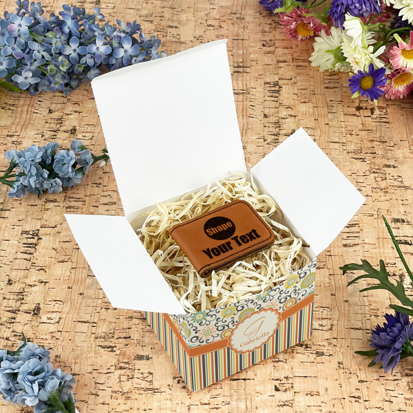 Swirls, Floral & Stripes Cubic Gift Box - In Context