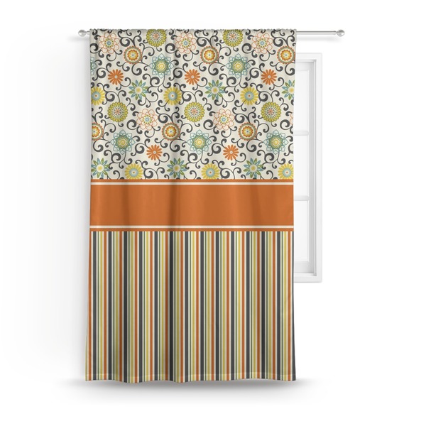 Custom Swirls, Floral & Stripes Curtain - 50"x84" Panel