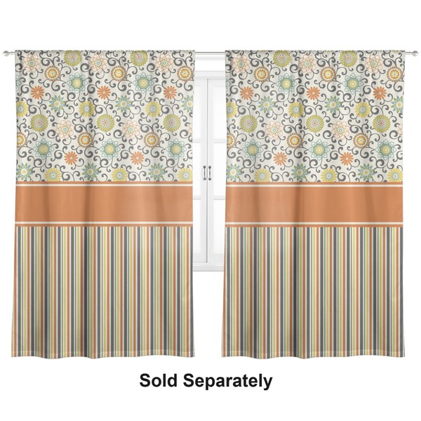 Custom Swirls, Floral & Stripes Curtain Panel - Custom Size