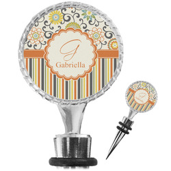 Swirls, Floral & Stripes Wine Bottle Stopper (Personalized)