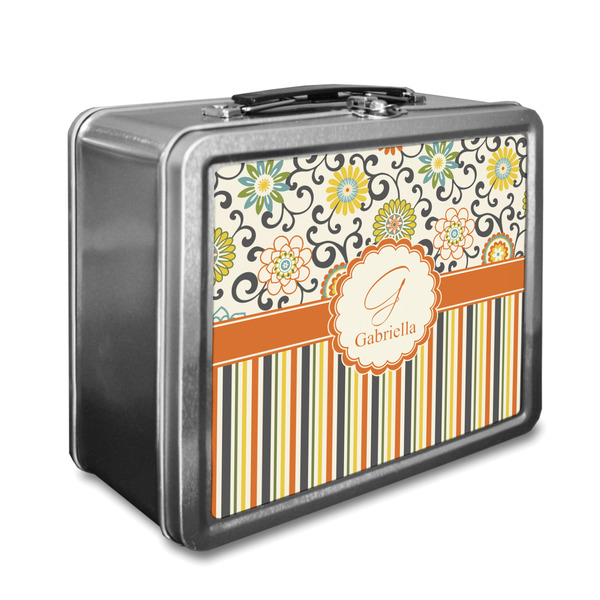 Custom Swirls, Floral & Stripes Lunch Box (Personalized)
