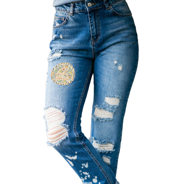 Swirls, Floral & Stripes Custom Shape Iron On Patches - L - single APPROVAL