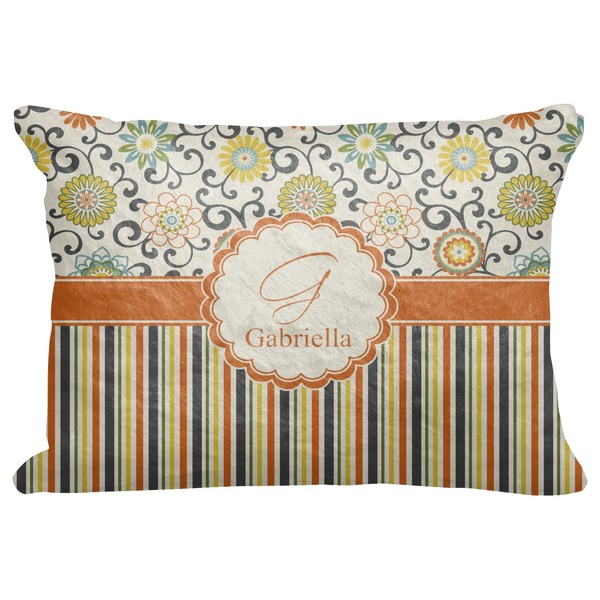 Custom Swirls, Floral & Stripes Decorative Baby Pillowcase - 16"x12" (Personalized)