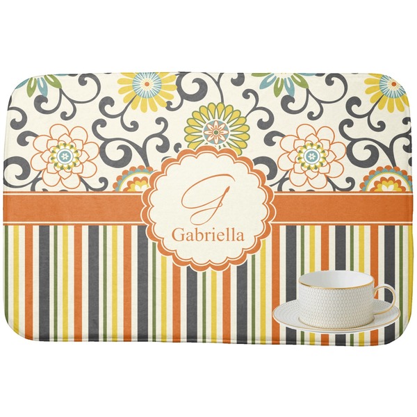Swirls, Floral & Stripes Dish Drying Mat