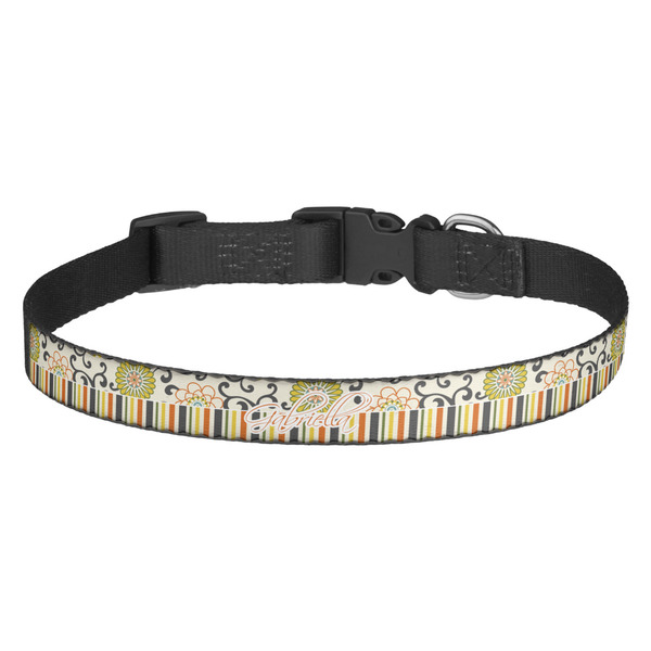 Custom Swirls, Floral & Stripes Dog Collar (Personalized)