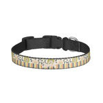 Swirls, Floral & Stripes Dog Collar - Small (Personalized)