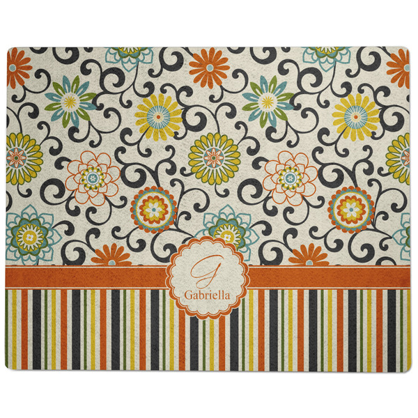 Swirls, Floral & Stripes Dog Food Mat - Large without Bowls