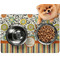 Swirls, Floral & Stripes Dog Food Mat - Small w/ Name and Initial