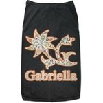 Swirls, Floral & Stripes Black Pet Shirt (Personalized)