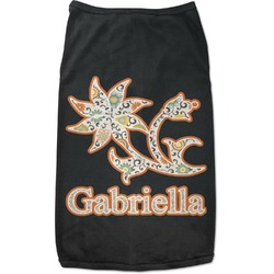 Swirls, Floral & Stripes Black Pet Shirt (Personalized)