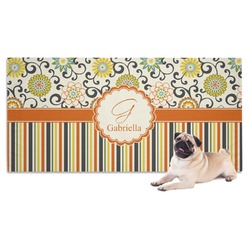 Swirls, Floral & Stripes Dog Towel (Personalized)