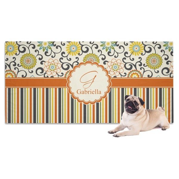 Custom Swirls, Floral & Stripes Dog Towel (Personalized)