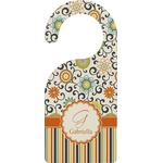 Swirls, Floral & Stripes Door Hanger (Personalized)
