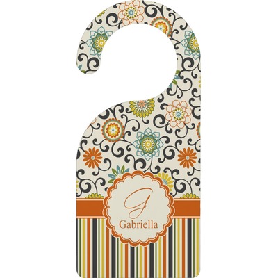 Swirls, Floral & Stripes Door Hanger (Personalized)
