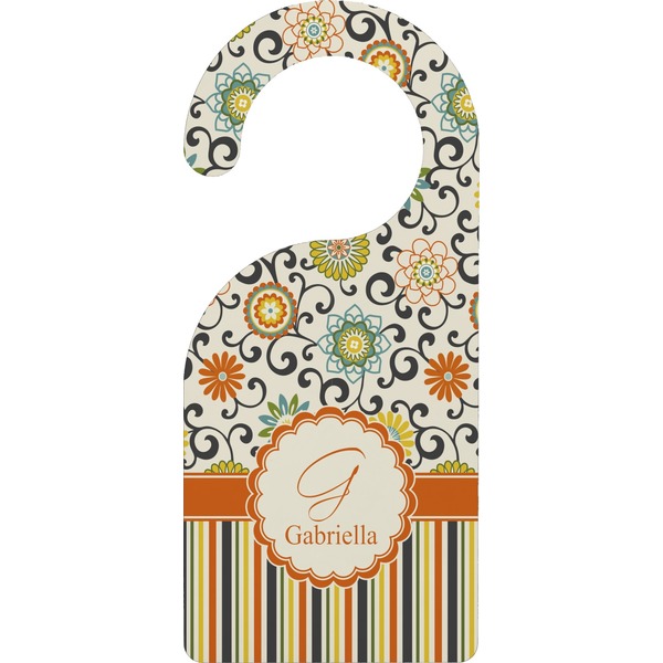 Custom Swirls, Floral & Stripes Door Hanger (Personalized)