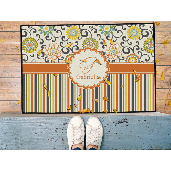 Swirls, Floral & Stripes Door Mat - LIFESTYLE (Med)